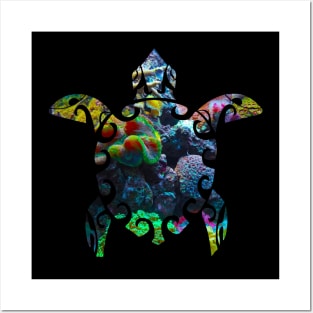 Tropical Coral Reef Sea Turtle Posters and Art